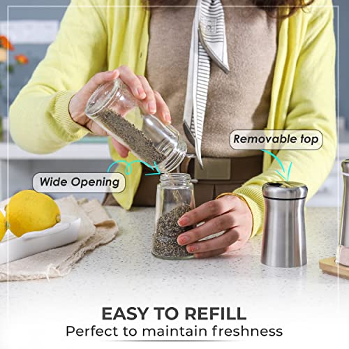 Pepper Shaker or Salt Shaker with Adjustable Pour Holes (Black Shaker)