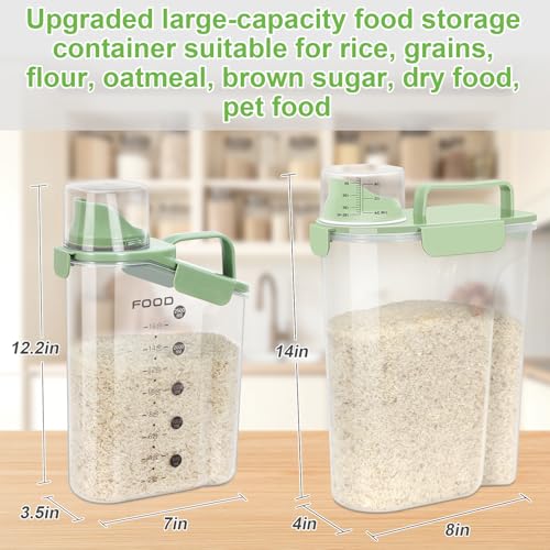Airtight Rice Storage Container (Green / 5L-1pack)