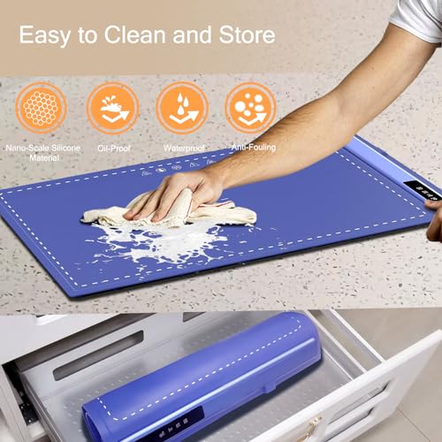 Foldable Silicone Electric Warming Tray (Blue-2pack)