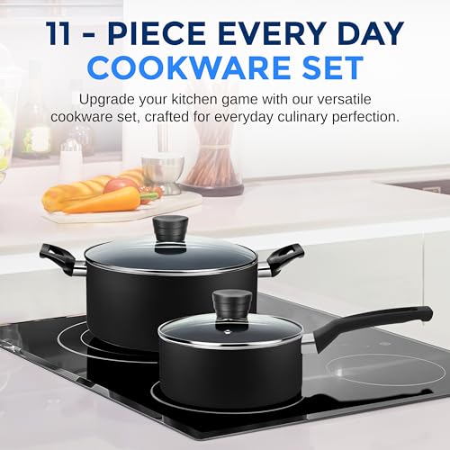 Kitchenware Pots & Pans Basic Kitchen Cookware (11 PIece / Black)