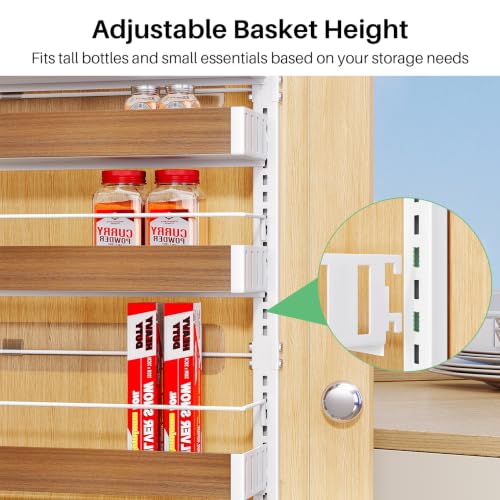 8 Tiers Wooden Over the Door Organizer (Walnut / 17" W x 6" D x 69" H)