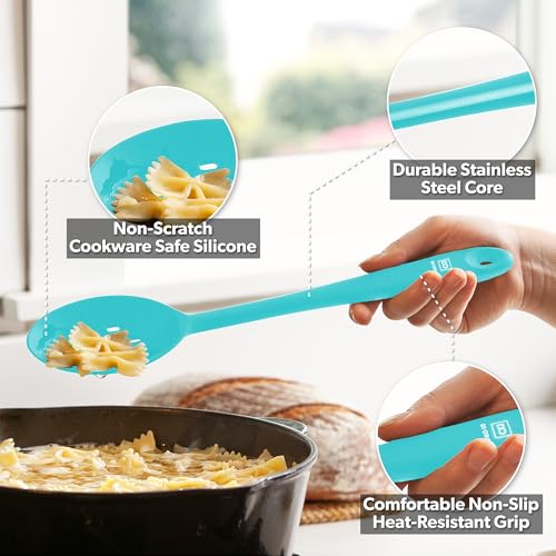 DI ORO Silicone Cooking Spoons (Teal)