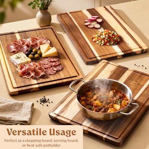 Extra Large Acacia Wood Cutting Board 17x13 (Single Board)