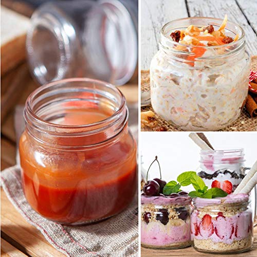 30 Pack Mason Jars 8 oz (8oz - Split Black Lid)