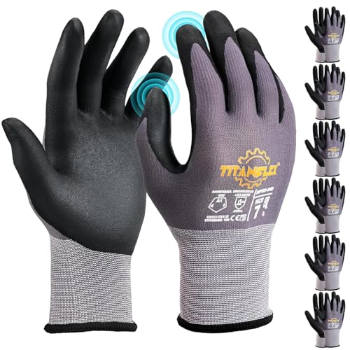 Work Gloves MicroFoam Nitrile Coated (6 Count)