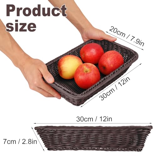 6 Pack 12 Inch Wicker Bread Basket (6 Pack 12 Inch Coffee)