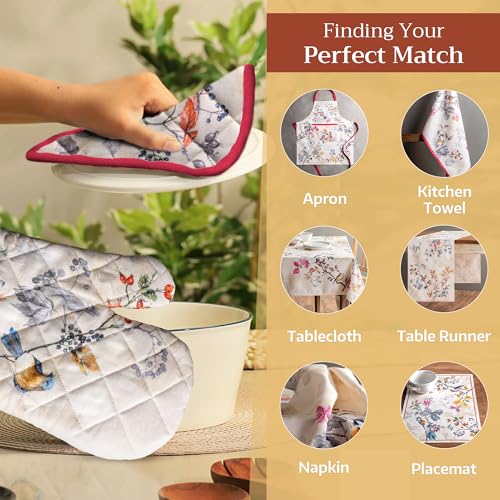 Pot Holders 100% Cotton Potholders (043 - Equinoxe - Beige / 8" x 8" (Pot Holder Pack of 2))