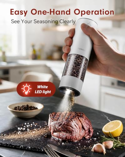 Larger Capacity Rechargeable Electric Salt and Pepper Grinder Set