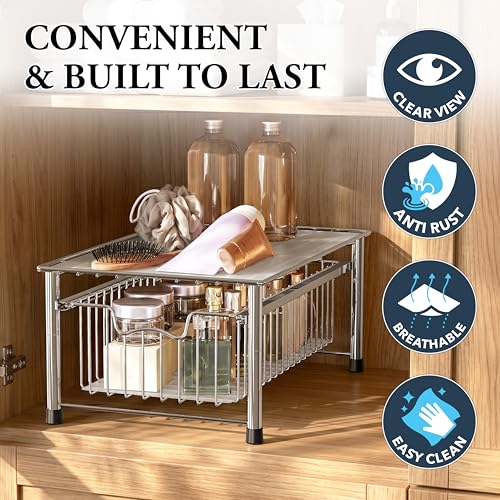 Stackable Basket Drawer (1-tier / Chrome)