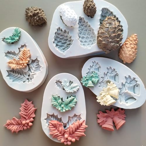 4PCS Christmas Fondant Molds (4pc xmas)