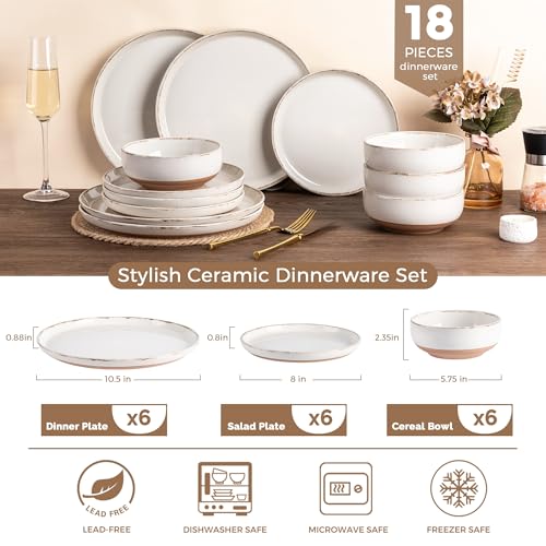 Dinnerware Sets for 6 (Light Beige / Service For 6(18Pcs))