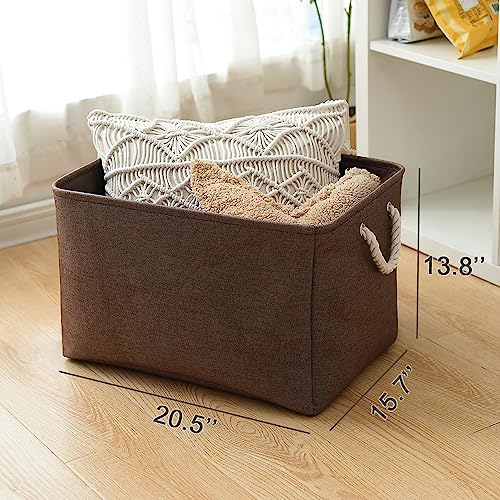 Organization and Storage for Organizing (Brown / 3PCS/Extra Jumbo - 20.5Lx15.7Wx13.8H)
