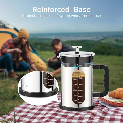 French Press Coffee Maker 51oz (Upgraded Stainless Steel Sliver / 51oz)