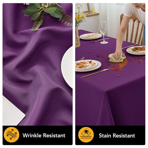 10 Pack Purple Tablecloths for Rectangle Tables (Purple / 60x120 In, 10 Pack)