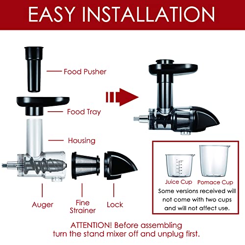Masticating Juicer Attachment for Kitchenaid Stand Mixers