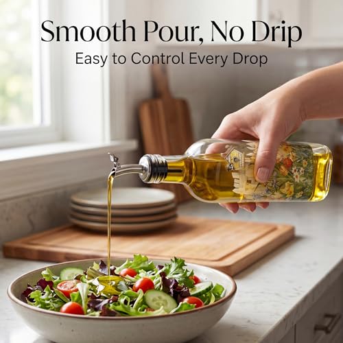 17oz Glass Olive Oil & Vinegar Dispenser Set
