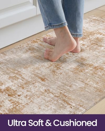 Kitchen Floor Mats Cushioned Anti Fatigue Runner (Light Brown / 86"L x 23"W x 0.4"Th)