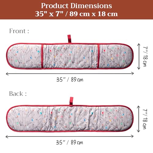 Double Oven Mitts 100% Cotton Double Oven Glove (111 - Fairy Christmas / 7" x 35" (Double Oven Mitt))