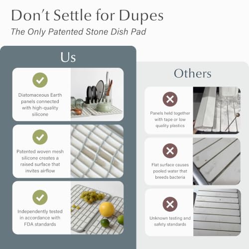 Home Collapsible Dish Drying Rack with Stone Dish Pad (Large + Rack / Sandstone)