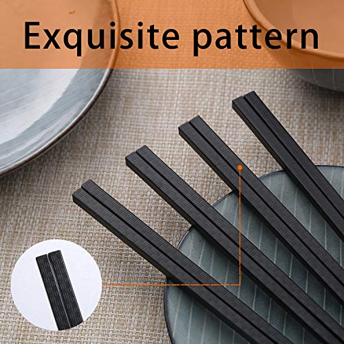 10 Pairs Fiberglass Chopsticks (black bamboo texture)