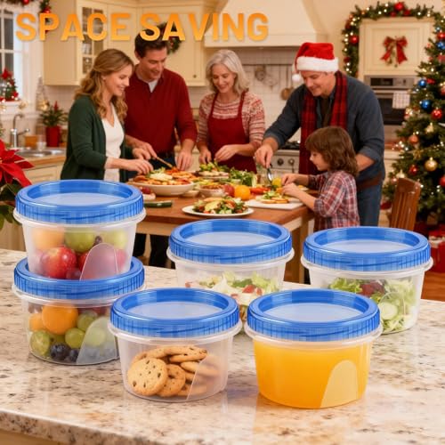 6 Pack Freezer Containers with Screw On Lids 16 Oz (16oz-6pack)
