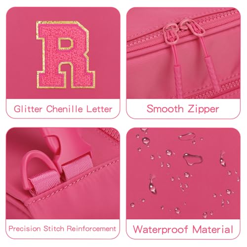 Initial Insulated Lunch Bag for Girls Kids (Rosy Red / R)