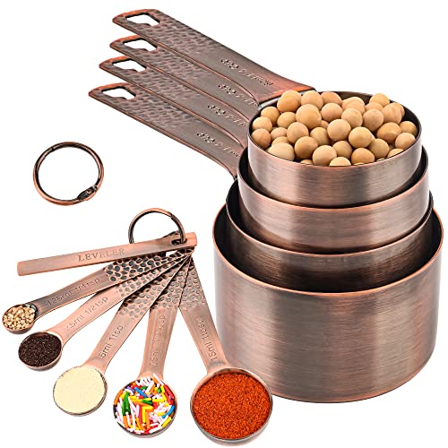 Copper Measuring Cups and Spoons Set 10