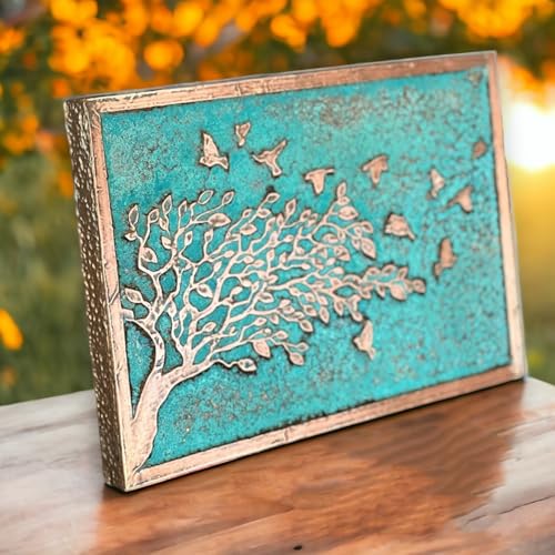 Handmade Copper Wall Art for Home (Tree of Peace / 19.6 x 27.5 in (Rectangular))