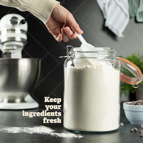 Large 1 Gallon Glass Mason Jar with Hinged Lids (1 Gallon)