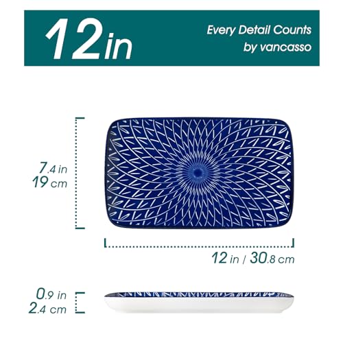 Porcelain Serving Trays for Party (Vintage Blue C)