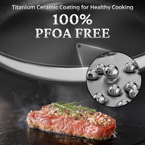 Non Stick Frying Pans with Lids (8"+10"+12" W/Lid)