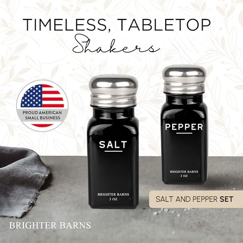 Black Salt and Pepper Shakers Set by Brighter Barns (Black)