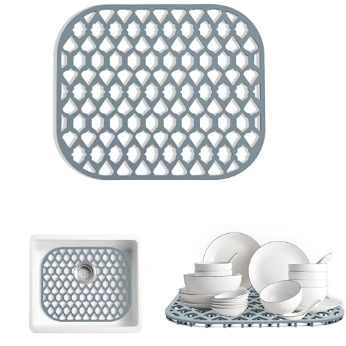 Silicone Kitchen Sink Protectors Mats (Gray (1 Pack))