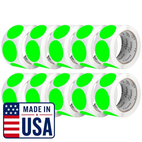 Neon Green Perforated Round Circle Dot Sticker 2 (Green - Neon / 2 Inch)