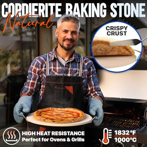 6 Inch Pizza Stone Set for Oven and Grill with Peel (6 Count)