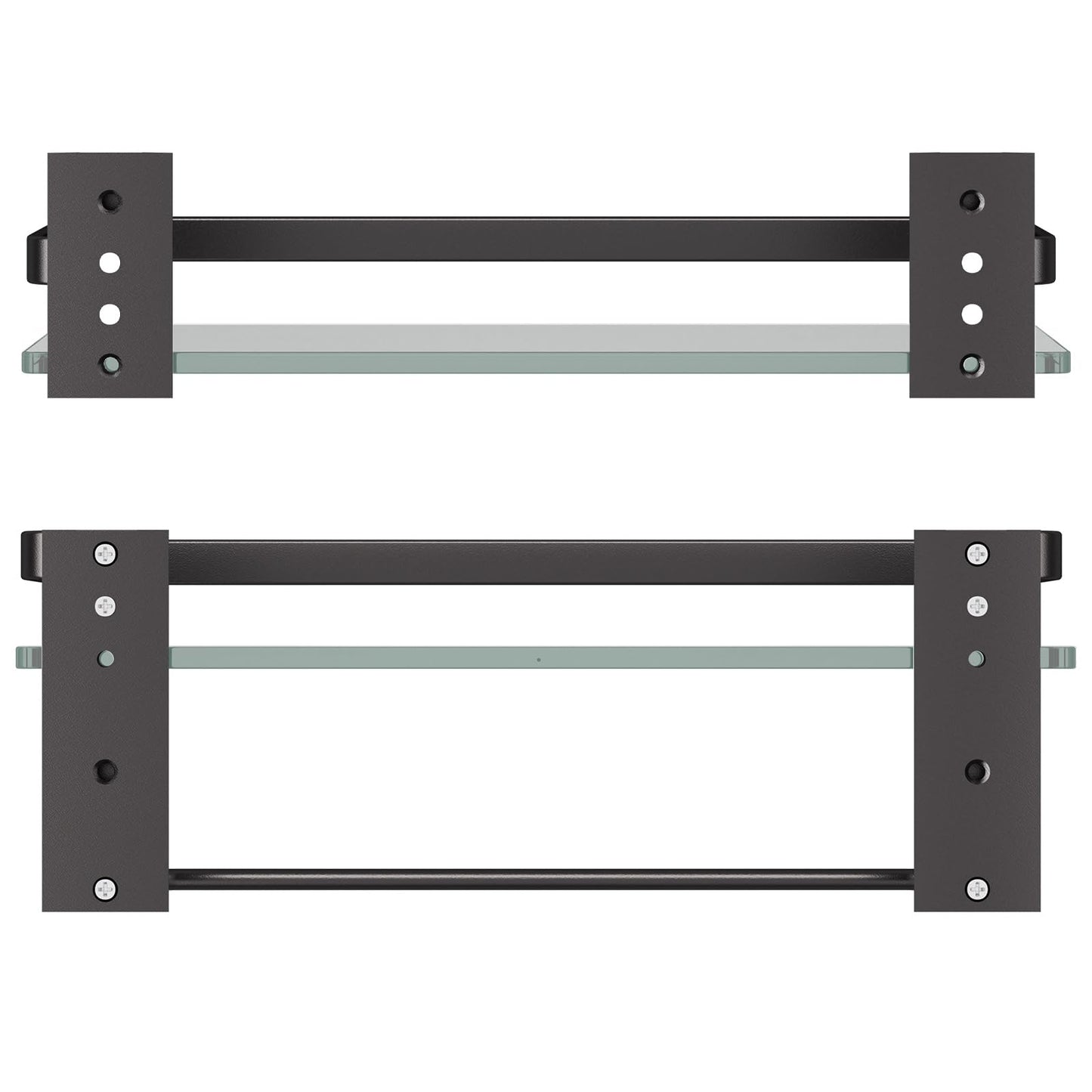 Bathroom Shelves Wall Mounted (Black / Combo Set)