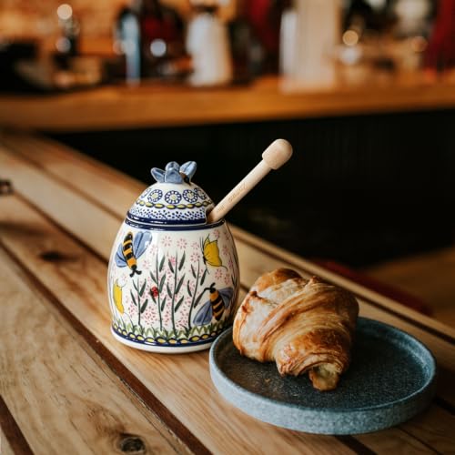 10oz Lavender Allure Ceramic Handpainted Honey Pot (Lavender Allure)