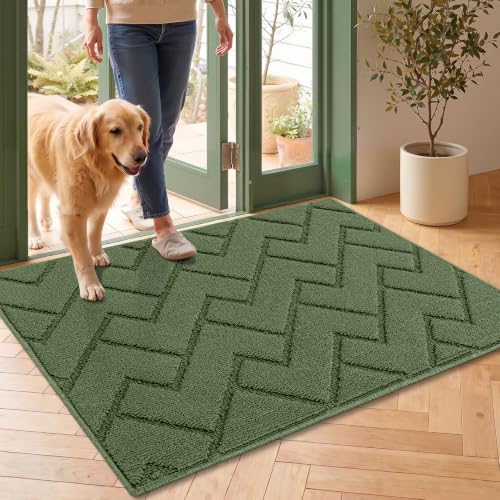 Door Mat Indoor Entrance (Green / 35" x 24" (Rectangular))