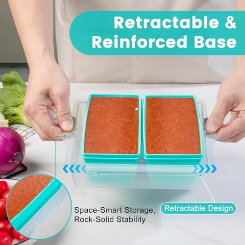 2 Cup Silicone Freezer Molds with Lids (Blue / 4x 2-Cup)