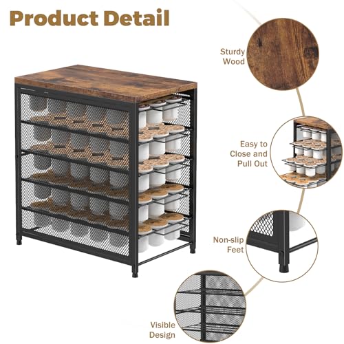 Coffee Pod Holder for Counter (Black-90 Pod)