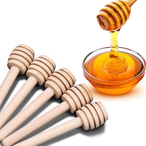 Wooden Honey Dipper Stick Collecting Dispensing Drizzling Jam Portable Wedding Party (8cm)