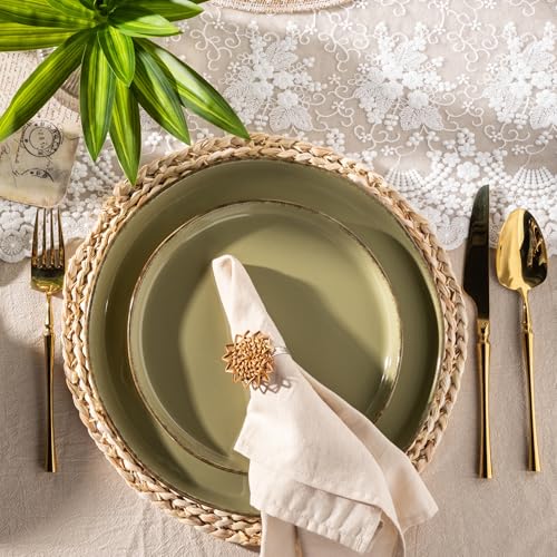 Dinnerware Sets for 4 (Olive Green / Service For 4(12Pcs))