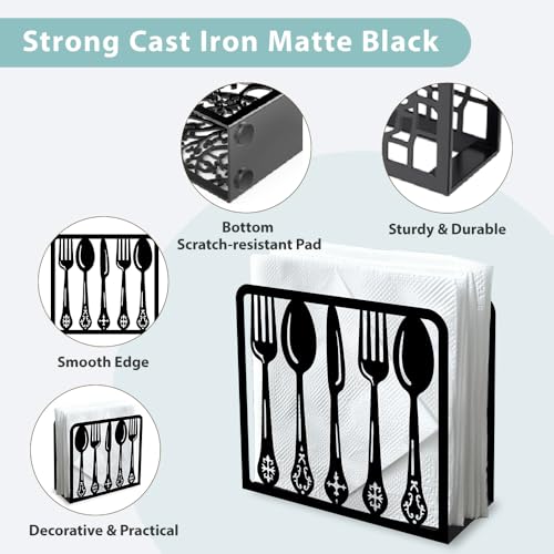 Tableware Decorative Black Metal Napkin Holder for Table