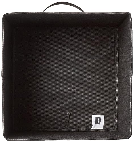 Collapsible Fabric Storage Cube Bins Organizer with Handles (Black / 13"x13"x13")
