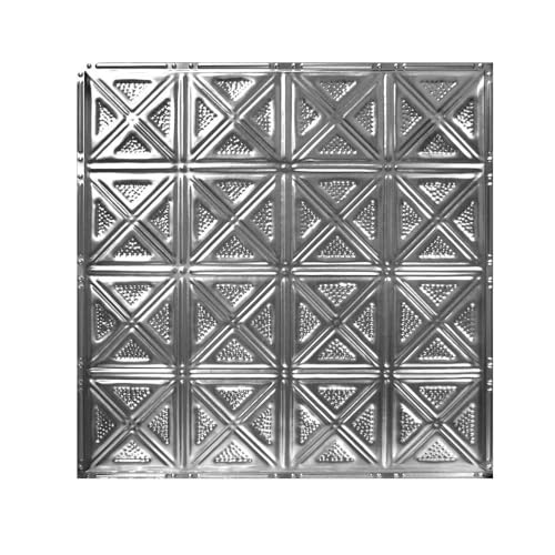 Tin Backsplash [5 (Pattern #31 Contemporary Checkered / Brushed Satin Nickel)