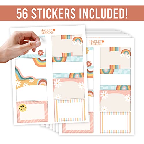 Self Adhesive Name Tags Sticker (Retro Colorful)