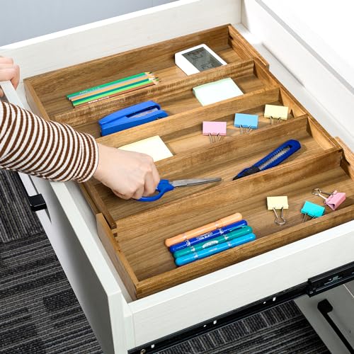 Acacia Kitchen Drawer Organizer Expandable (Acacia / Large)
