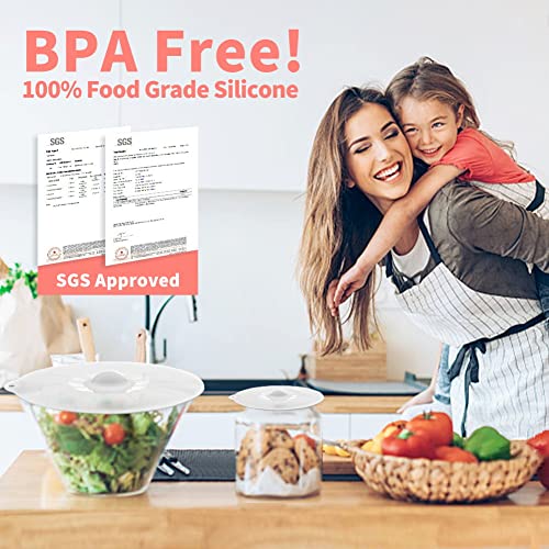 Silicone Lids for Food Storage (Clear White)