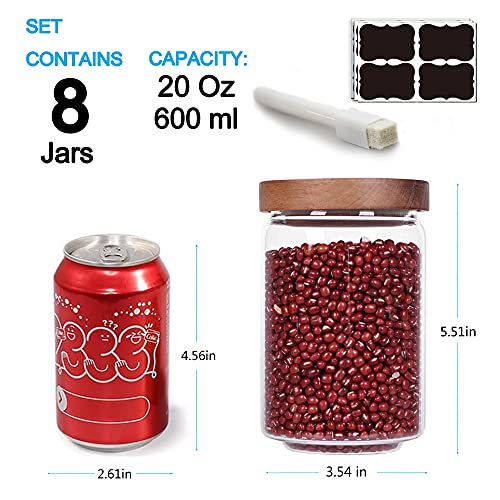 Stackable Kitchen Canisters Set of 8 (8set Regular Acacia Lids)