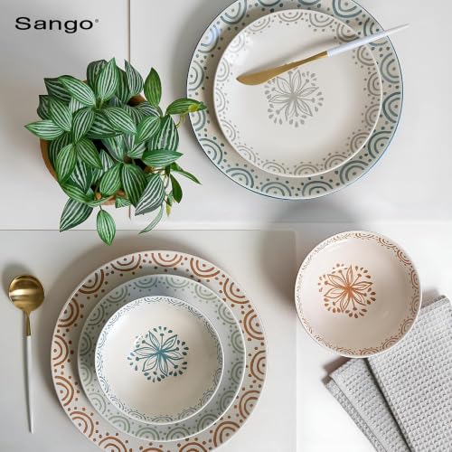 12 Piece Speckled Stoneware Dinnerware Set for 4 (Glazed Garden / 12-Piece Set)
